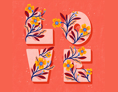 LOVE Type and Floral
