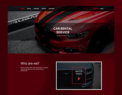 Car rental service website UI/UX Design