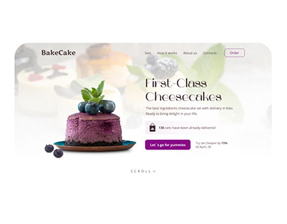 Cheesecake delivery landing page