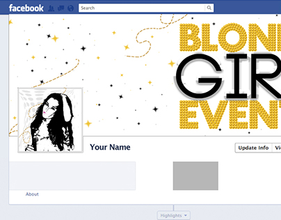 Blonde Girl Events FB cover and profile pic