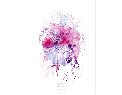 Abstract watercolor illustration