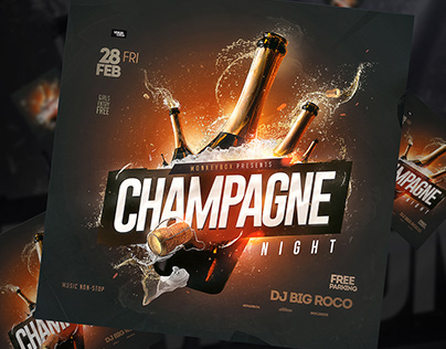 Champagne Night Flyer Template