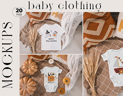 Baby Clothing Mockup Set