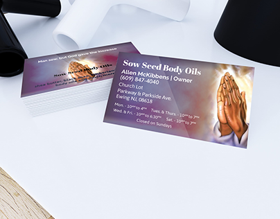 Sow Seed Body Oils Business Card