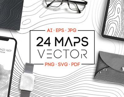 24 Vector Topographic Maps