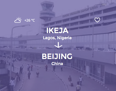 Flight Booking Card - Nigeria to China (UI Design)