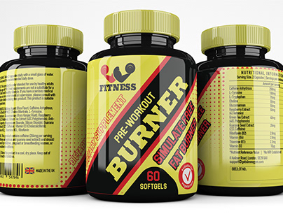 Pre-workout Fat Burner Supplement Label Design