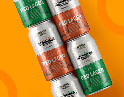 Deer "RED LAGER" Power Energy Soft Drink Can Label
