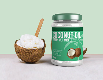 Coconut Oil Jar Label Design
