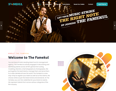The Famekul | UI Design | Entertainment Website