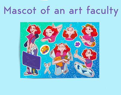 Sticker pack “Mascot of an art faculty”