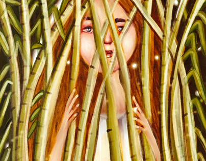 Bamboo, tree, girl