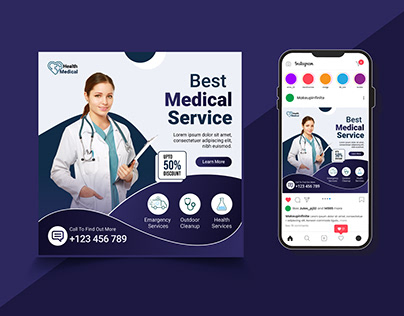Medical Healthcare social media Instagram post design