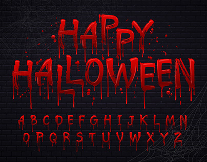 Halloween typeface, slime and bloody drips
