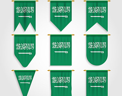Saudi Arabia Flag in Various Shapes