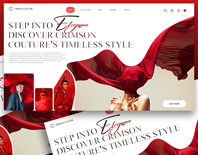 Crimson Couture: Unisex Fashion Website UI design