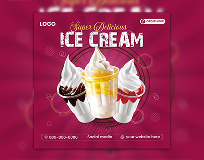 Ice Cream Social Media Post design
