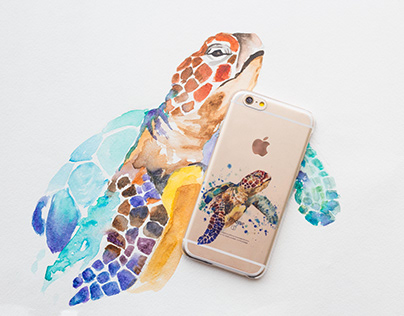 Watercolor painting for printing on the phone case