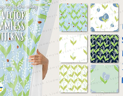 Lily of the Valley. Vector seamless pattern