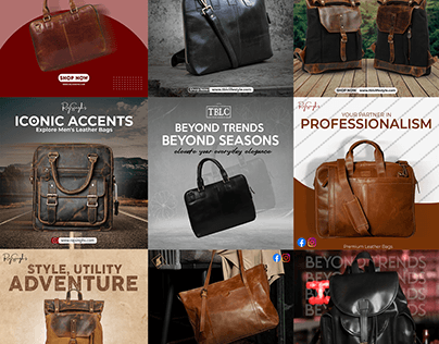 Leather Bag social media post designs
