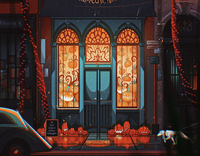 Pumpkin Store - Digital Illustration