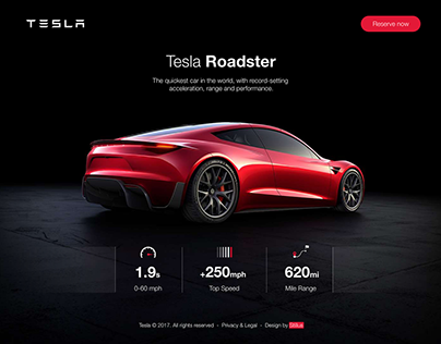Tesla Roadster Landing Page