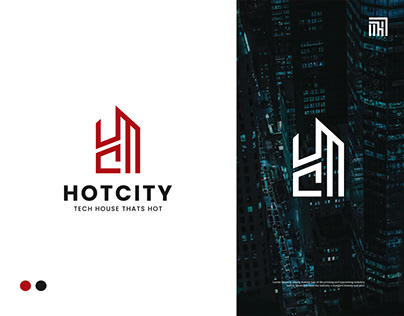H C letter and city combination Minimal Logo Design