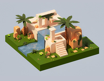 Ruins: low-poly scene