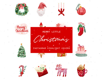 Merry little Christmas instagram story highlight icons