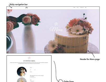 Joy Cakes Website Design