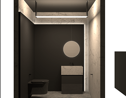 Minimal Dark Washroom