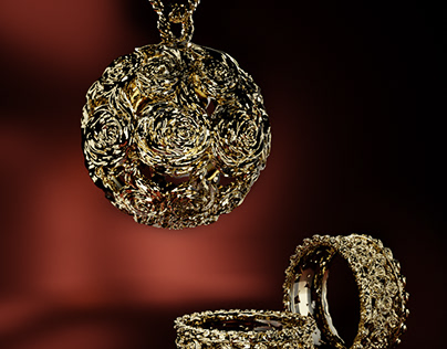 "Rose Fantasy" — Custom Jewelry Pendant and Ring