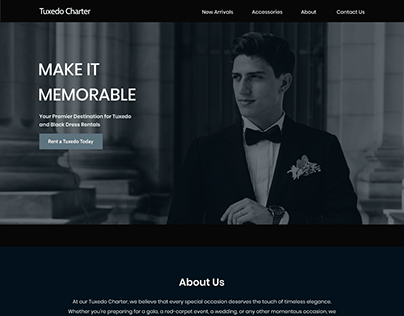 Tuxedo Charter Website (Tuxedo Rental Service)