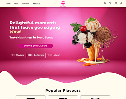 icecream website landing page
