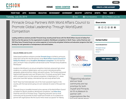 Nina Vaca Partners with World Affairs Council