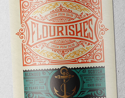 Vintage Liquor Label Packaging Layout