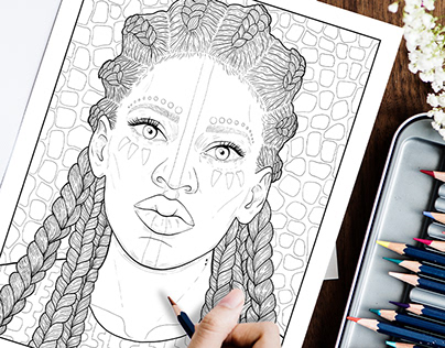 COLORING PAGES / AFRICAN WOMAN