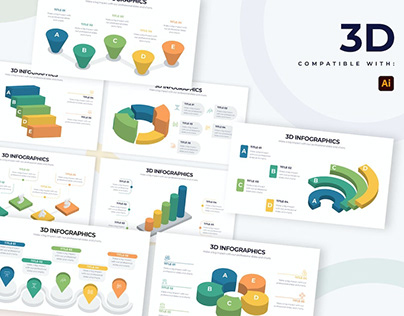 Business 3D Illustrator Infographics