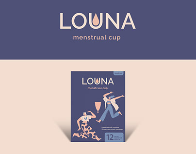 Logo and packaging design for menstrual cups.