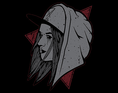 Satanic Snapback Girl - Luicifer Black Eyes Slave