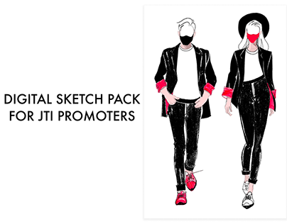 Digital sketches for promo form JTI