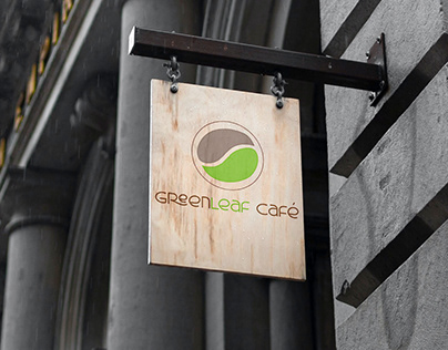 GreenLeaf Cafe Logo Design + Mockup