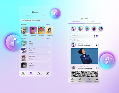Redesign Shazam App Case Study - UX UI Design
