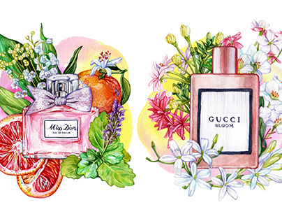 Perfume Bottles Illustration