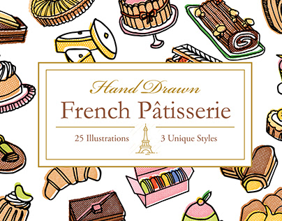 Hand Drawn French Patisserie