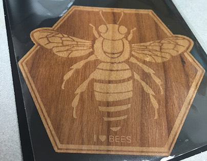 Wooden Bee Sticker Design