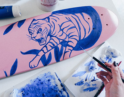 Custom Tiger Skateboard
