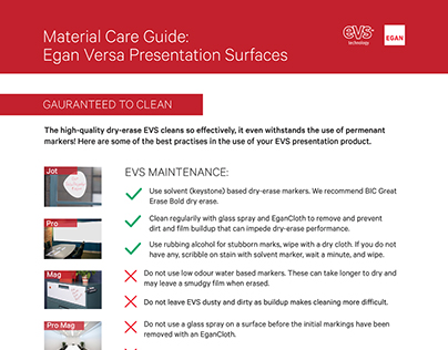 Egan Product Care Guide