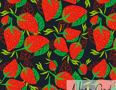 Starwberry seamless pattern