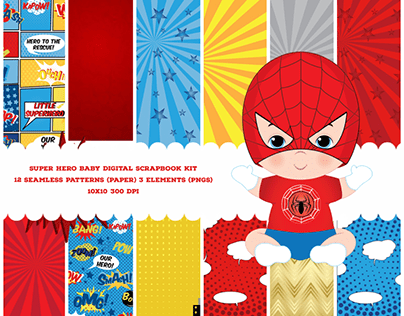 Superhero Spider Baby Scrapbook Kit